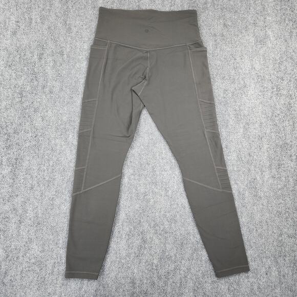 Athleta Leggings Womens Medium Green Arbor Olive Inclination Moto Tight Active - Picture 3 of 16